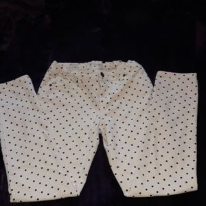 Cherokee white polka dot skinny jeans for juniors